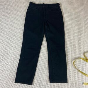 Express Black Womens Slim High Rise Denim jeans tapered leg size 0 Short Stretch